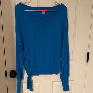 Lilly Pulitzer Blue Tie-Front Sweatshirt